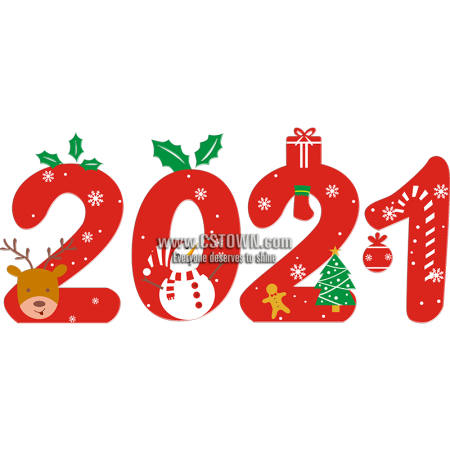 Cute 2021 Christmas Printable PU Iron On Decals